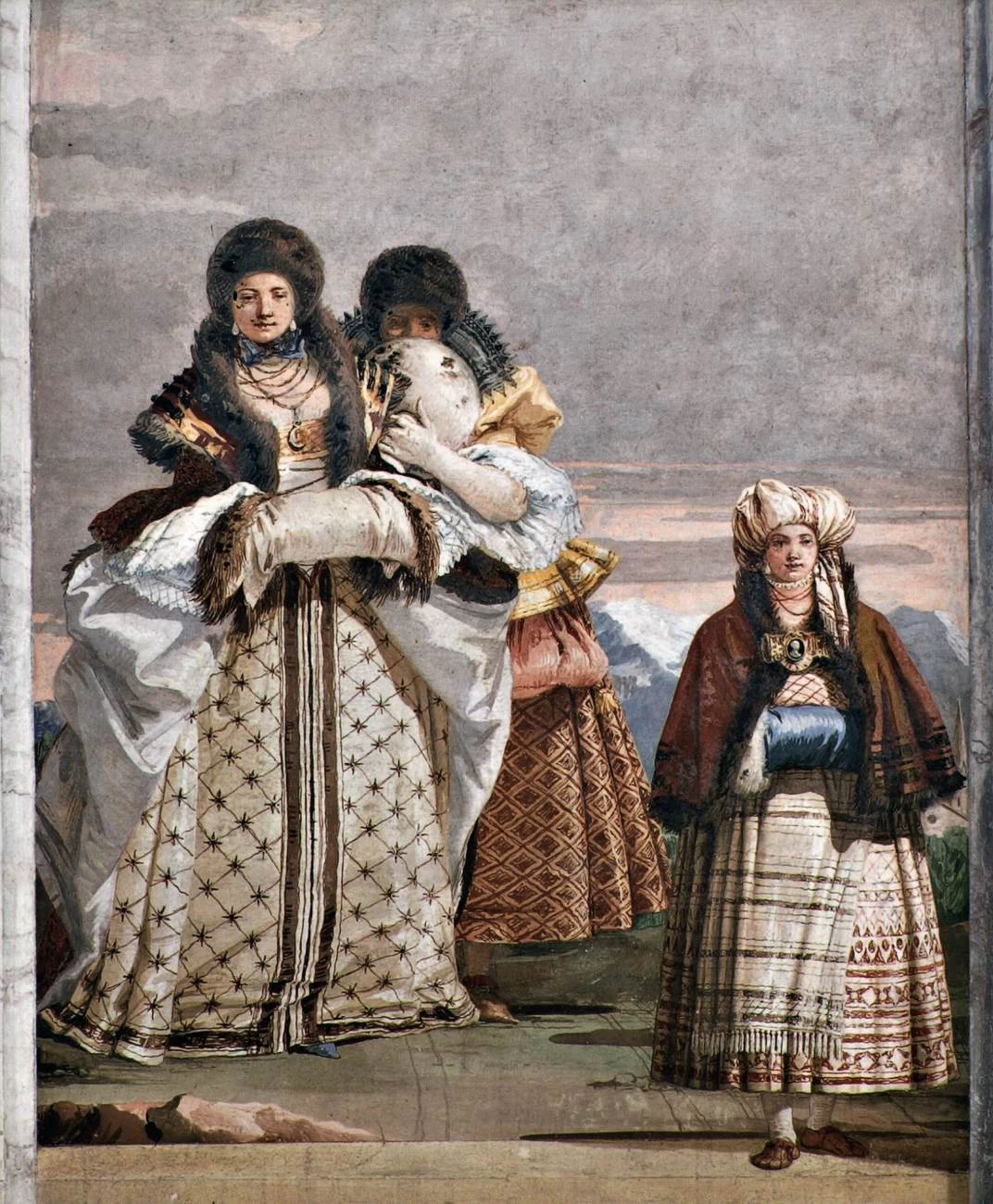 Passeggiata invernale - Affresco nella foresteria di Villa Valmarana Ai Nani